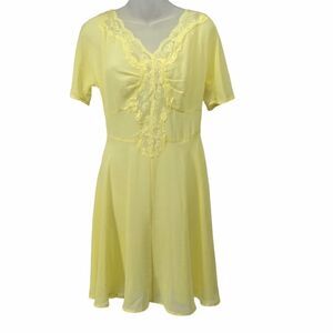 ASOS Sheer Yellow Short Sleeve Dress